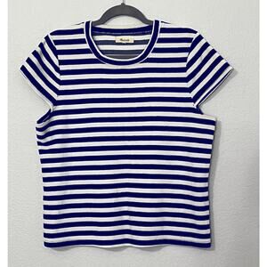 Madewell Fisherman Core, Coastal, and Nautical Striped Velour Womens L